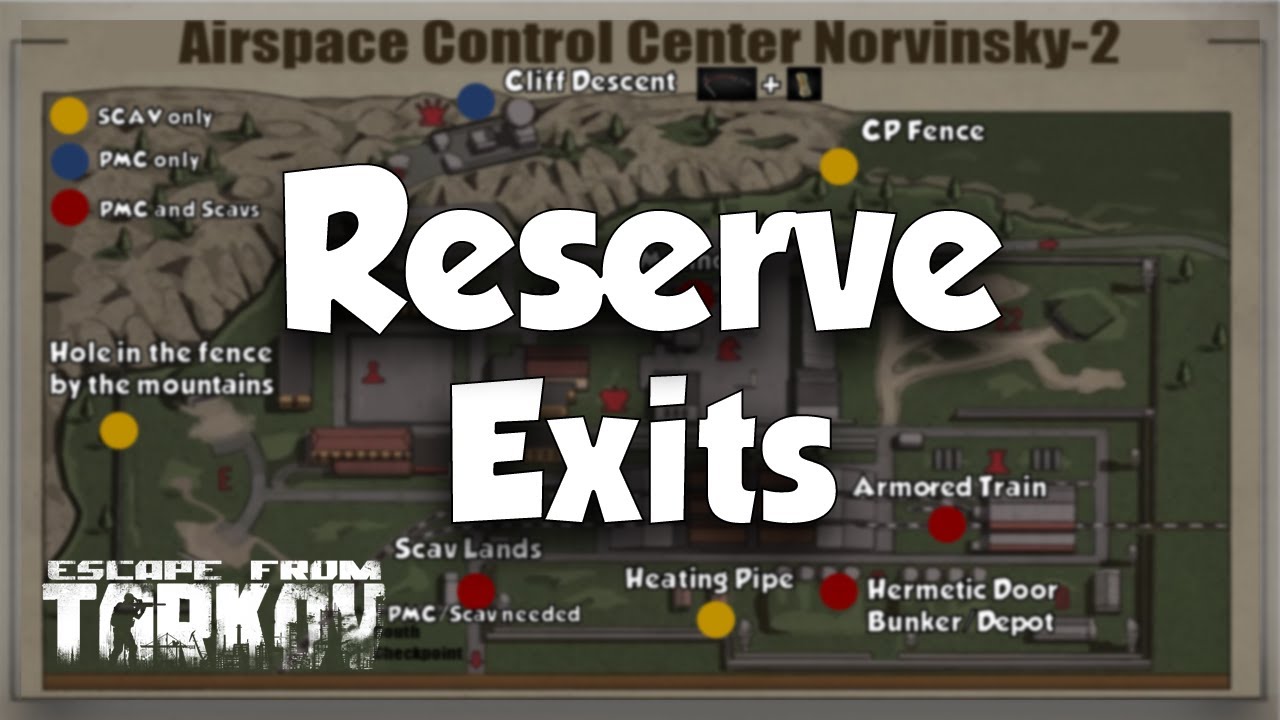 Escape From Tarkov Reserve Map RESERVE EXITS Escape From Tarkov Reserve Map
