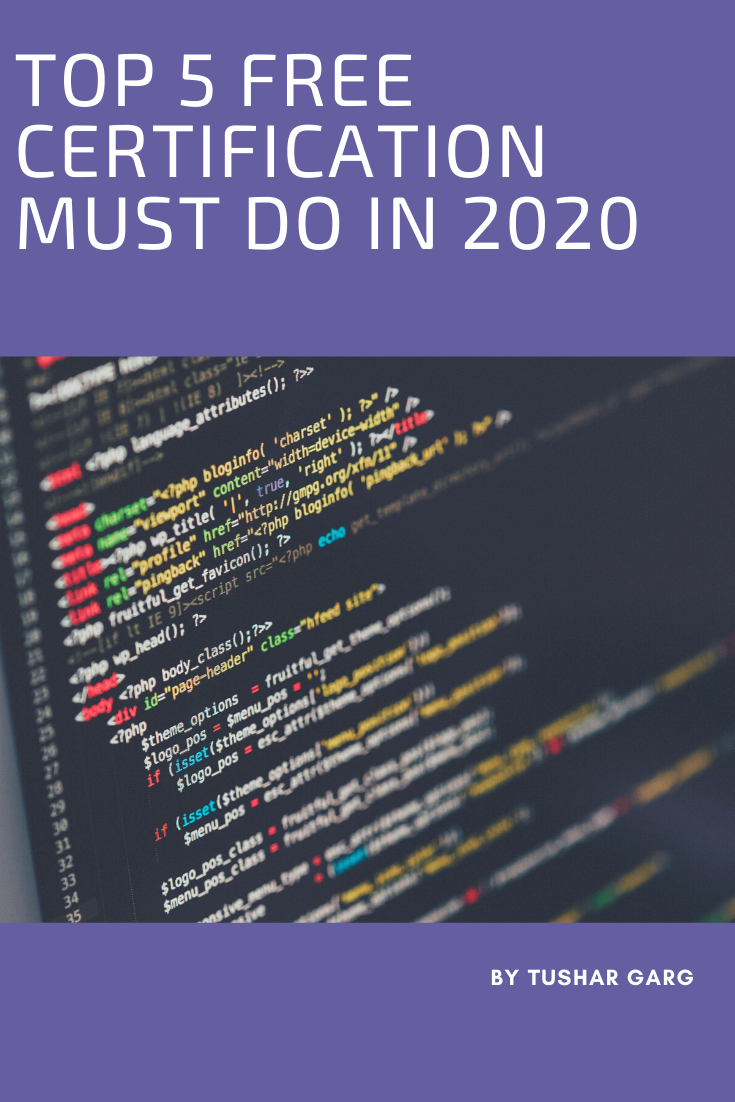 TOP 5 FREE CERTIFICATION MUST DO IN 2020