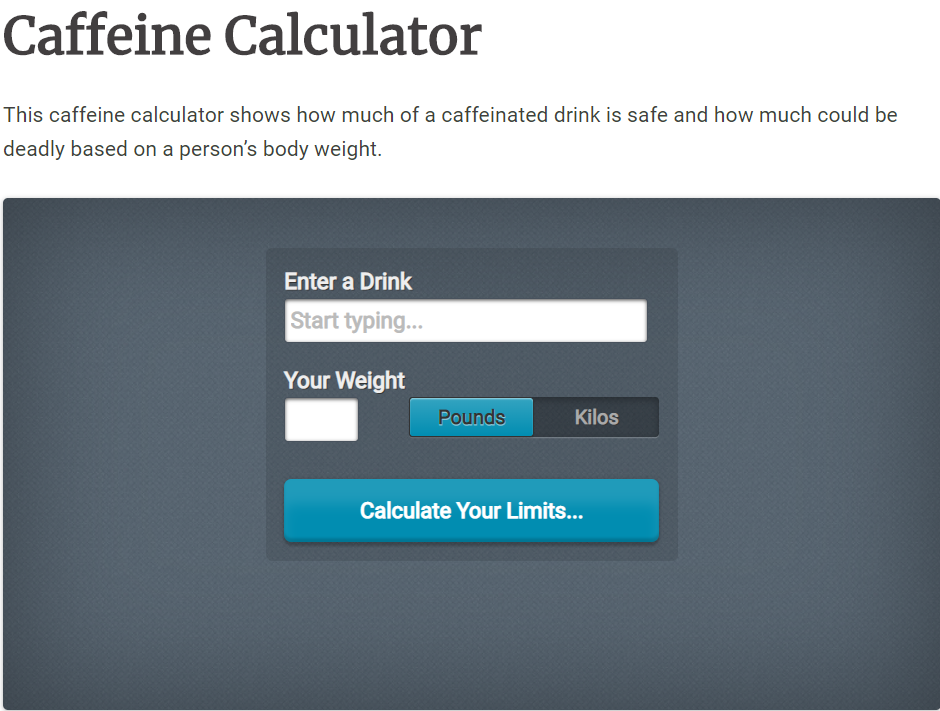 it is caffeine calculator