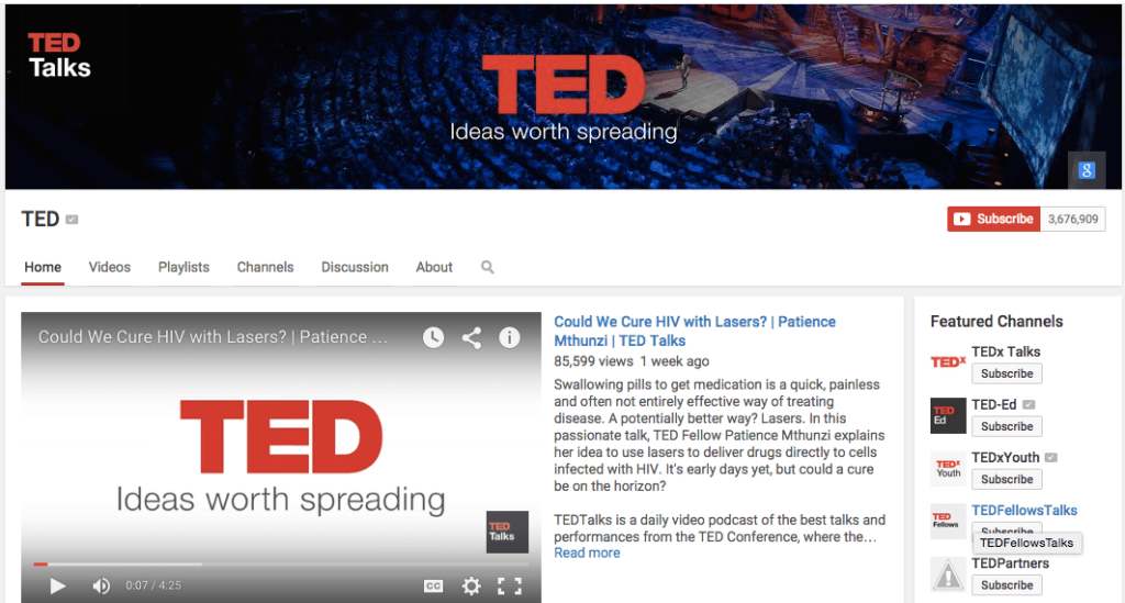 https://www.youtube.com/user/TEDtalksDirector/about