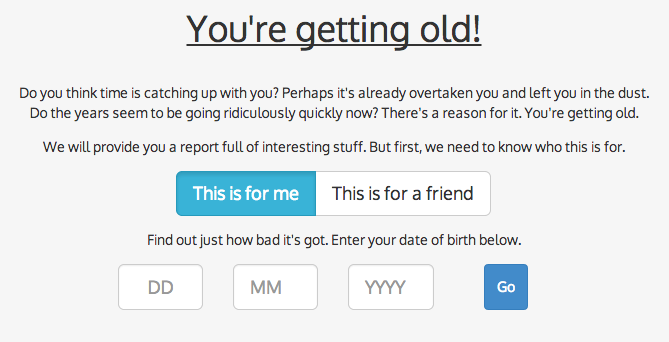 it shows how old are you