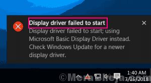 [Fixed] Display driver failed to start windows 10 error